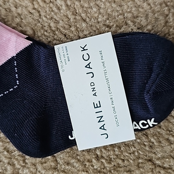 Janie and Jack plaid Suspenders and Matching Crew Socks 12-24M - Picture 5 of 6